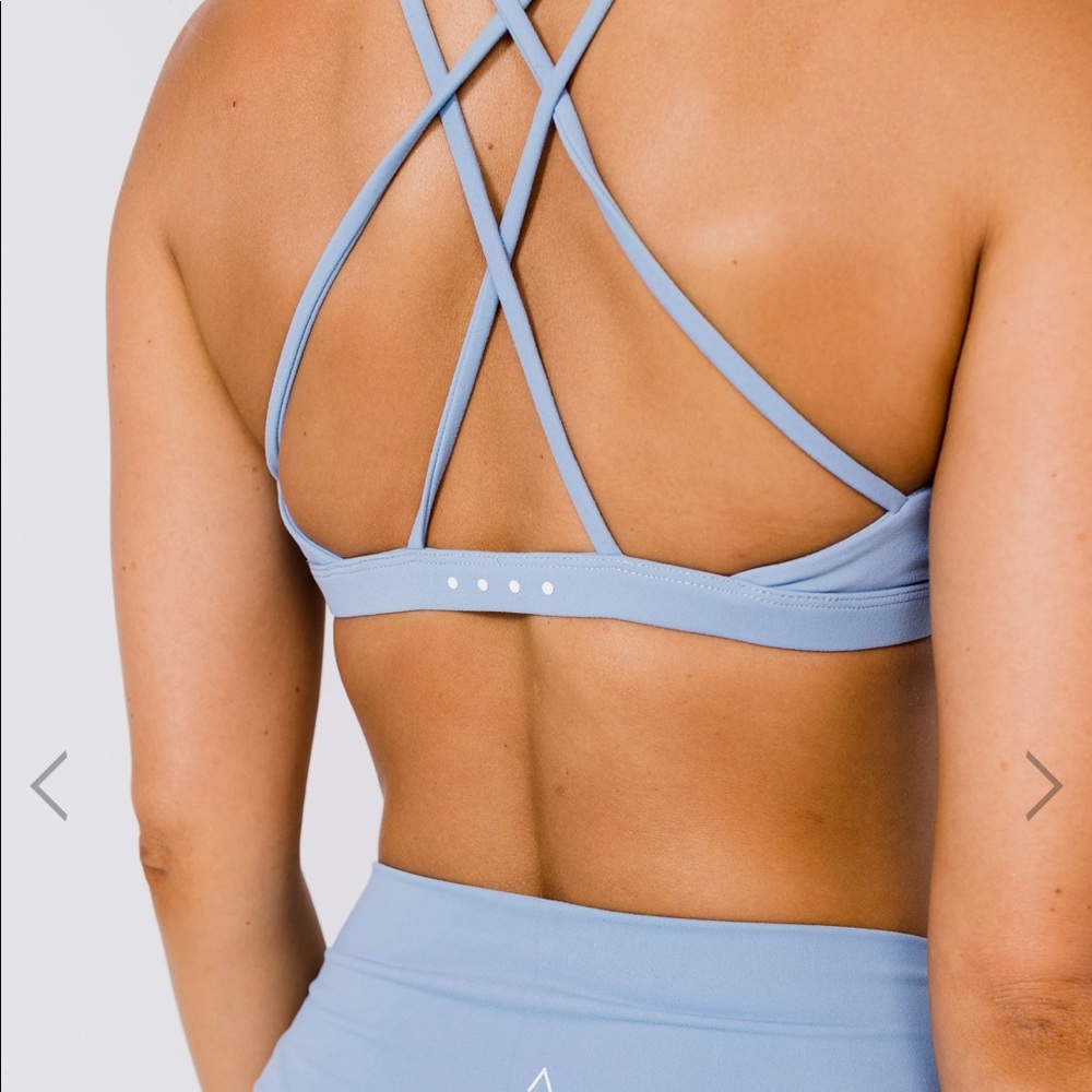Acta brand sports bra. Baby blue sports bra size medium. Brand new with tags.